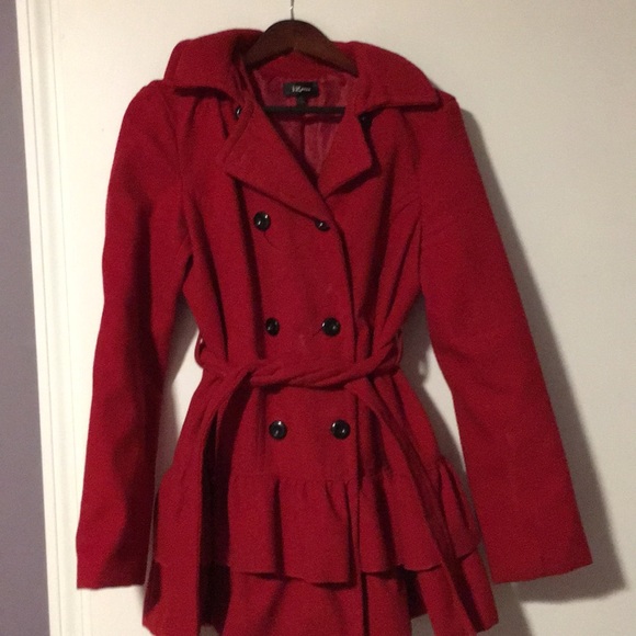 Kohls Iz Byer Red Jacket Ruffles 
